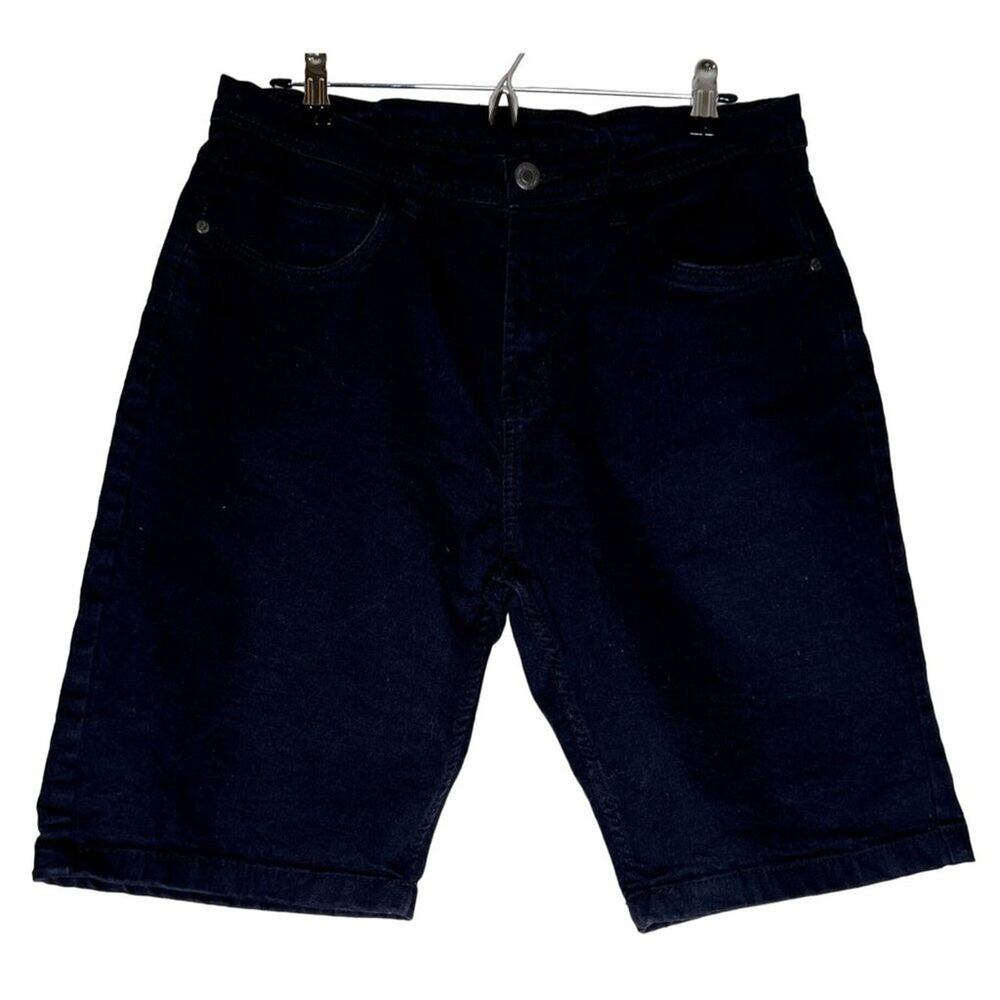 Copper Denim Mens Black Dark Wash Stretch Jean Shorts Size 34 Bermuda Jorts